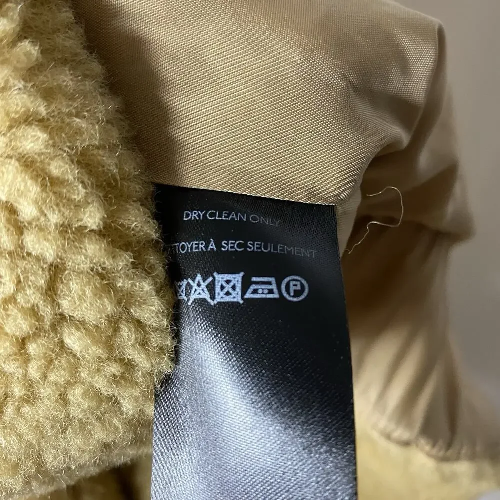 Free People Get Cozy Teddy Jacket Women's Medium Brown Fuzzy Oversize Boho Zip - Picture 7 of 10